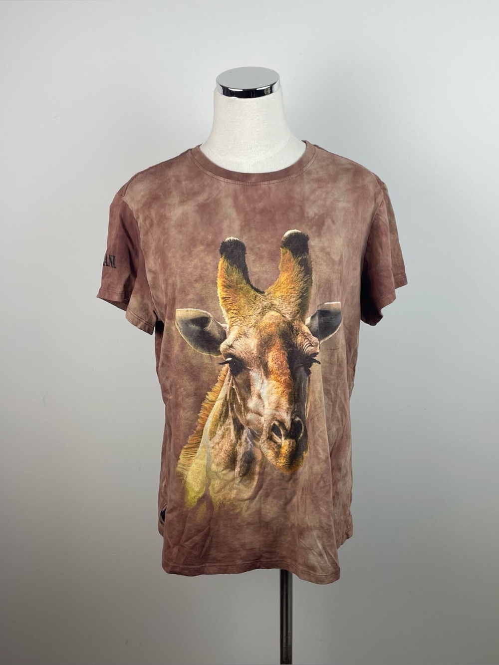 Kool Africa Tanzania Brown Giraffe Safari Tee Shirt Women Large Casual
